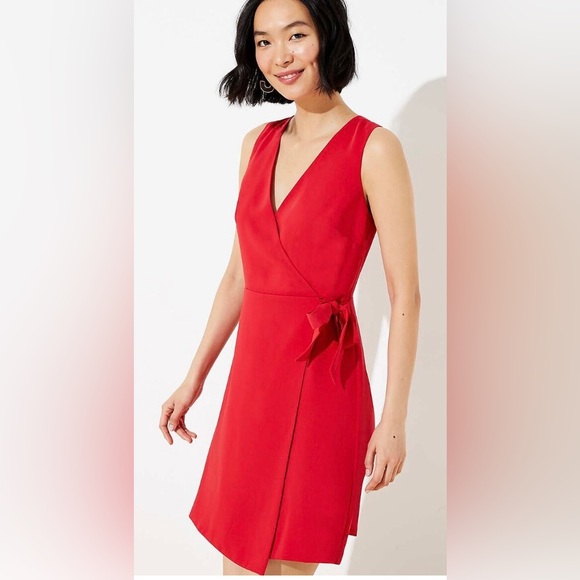 LOFT Dresses & Skirts - NWT LOFT red Wrap Sheath Dress 6P